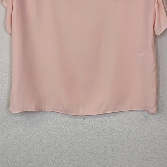 Libby Edelman Short Sleeve Ruffle Blouse Size Med - Picture 3 of 10